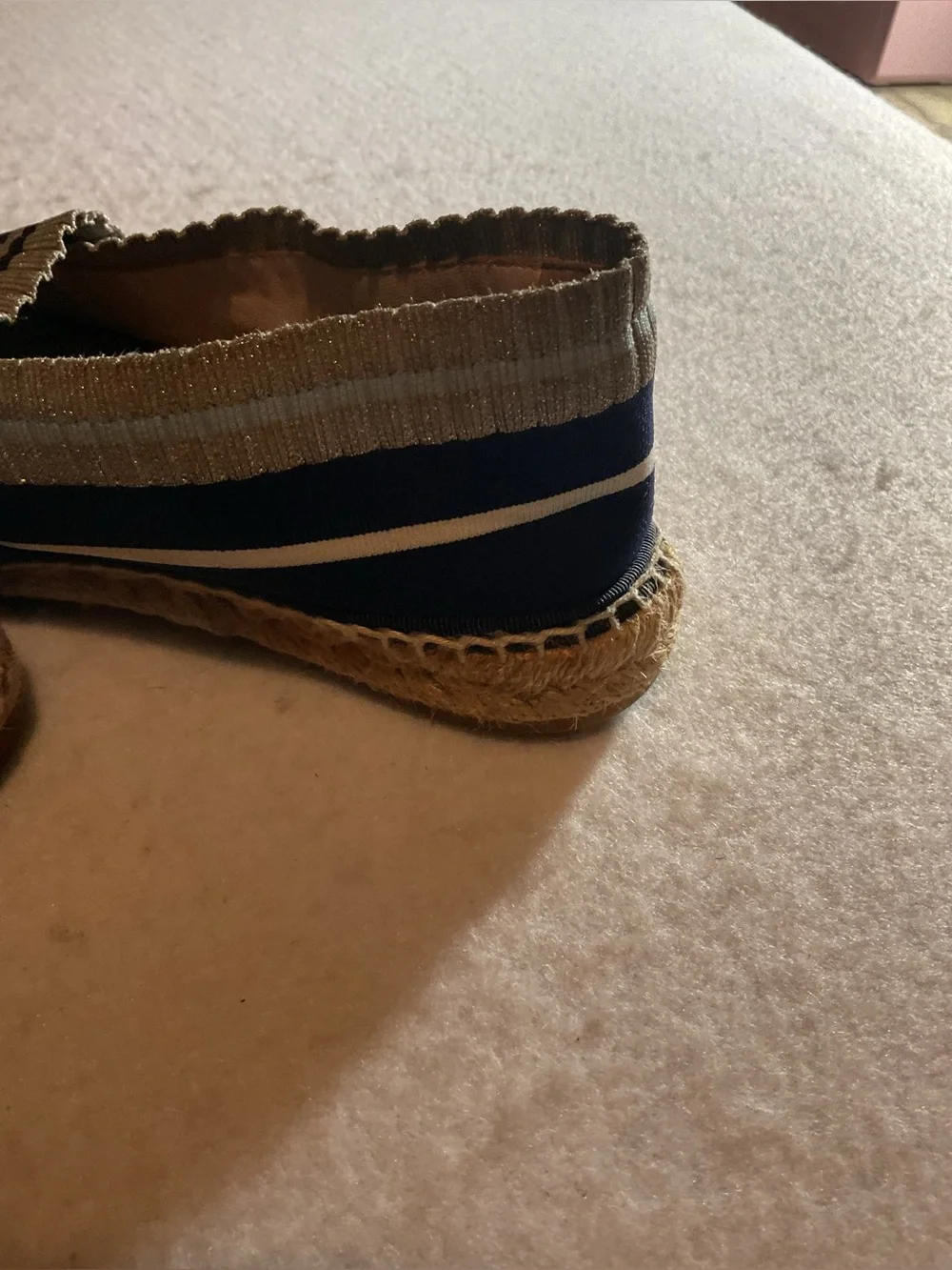 Fendi Rockoko Stretch Knit Sock Espadrille Slip-On with Blue Insole size 37